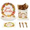 Thanksgiving Plate Set with Plastic Cutlery, Cups, Napkins for Fall Party, Give Thanks (Serves 24, 144 Pieces)